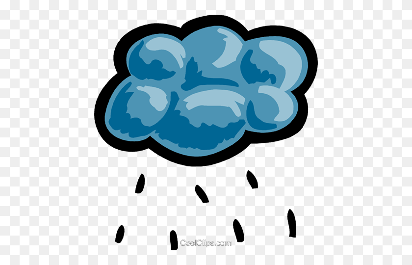 456x480 Rain Clouds With Rain Royalty Free Vector Clip Art Illustration - Rain Cloud Clipart
