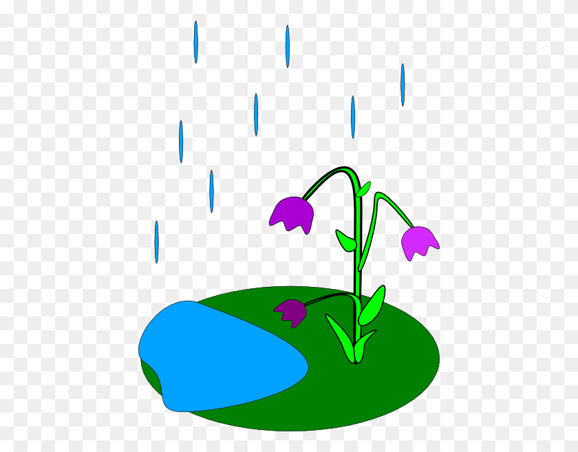 438x597 Rain Flowers Clip Art - Rainfall Clipart
