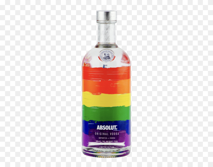 400x600 Rainbow Absolut Bottle - Vodka Bottle PNG