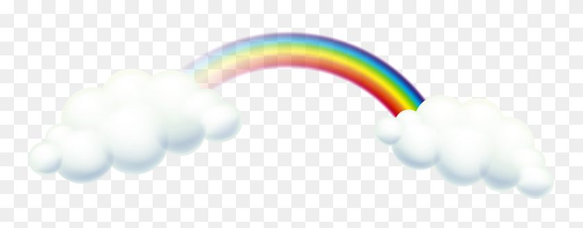 7184x2480 Rainbow And Clouds Png Clip Art - Rainbow Cloud Clipart