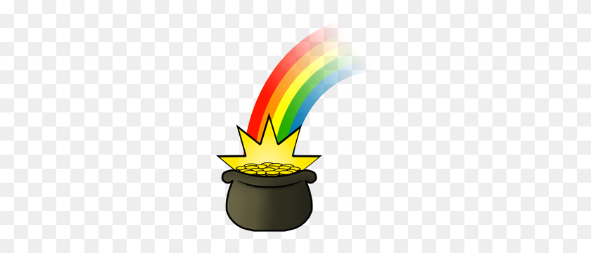 225x300 Rainbow And Pot Of Gold Clipart Group With Items - Rainbow Images Clip Art
