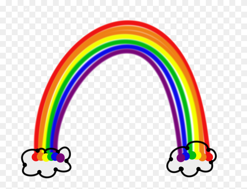 1600x1200 Rainbow And Smiling Clouds Clip Art - Rainbow With Clouds Clipart