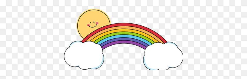 403x210 Rainbow And Sunshine Clip Art - Storm Cloud Clipart