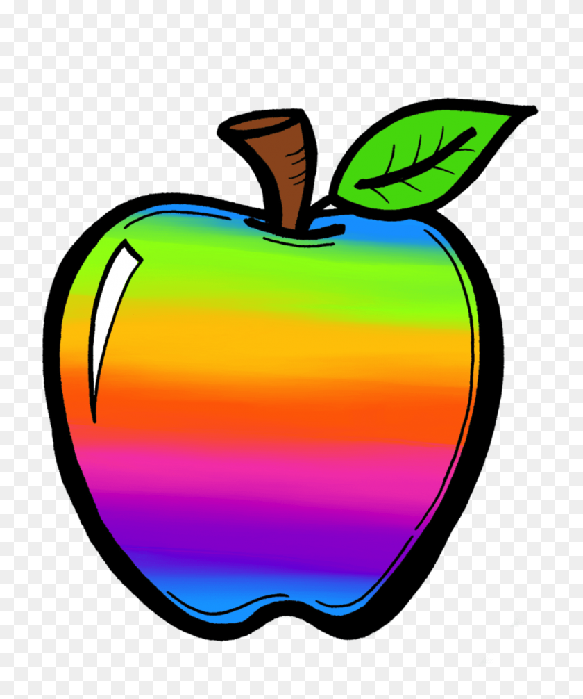 1050x1274 Rainbow Apple Cliparts - Free Chalkboard Clipart