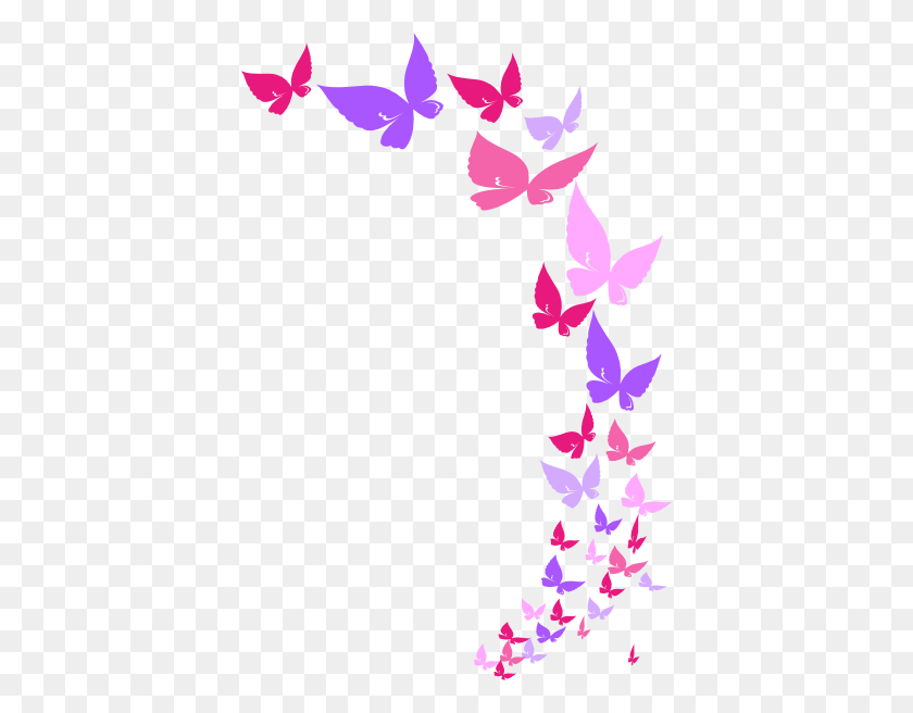 396x596 Rainbow Butterfly Clip Art - Purple Butterfly PNG