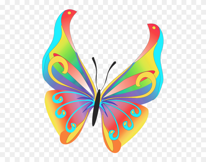 508x600 Rainbow Butterfly Clipart Spring Butterfly - Spring Butterfly Clipart