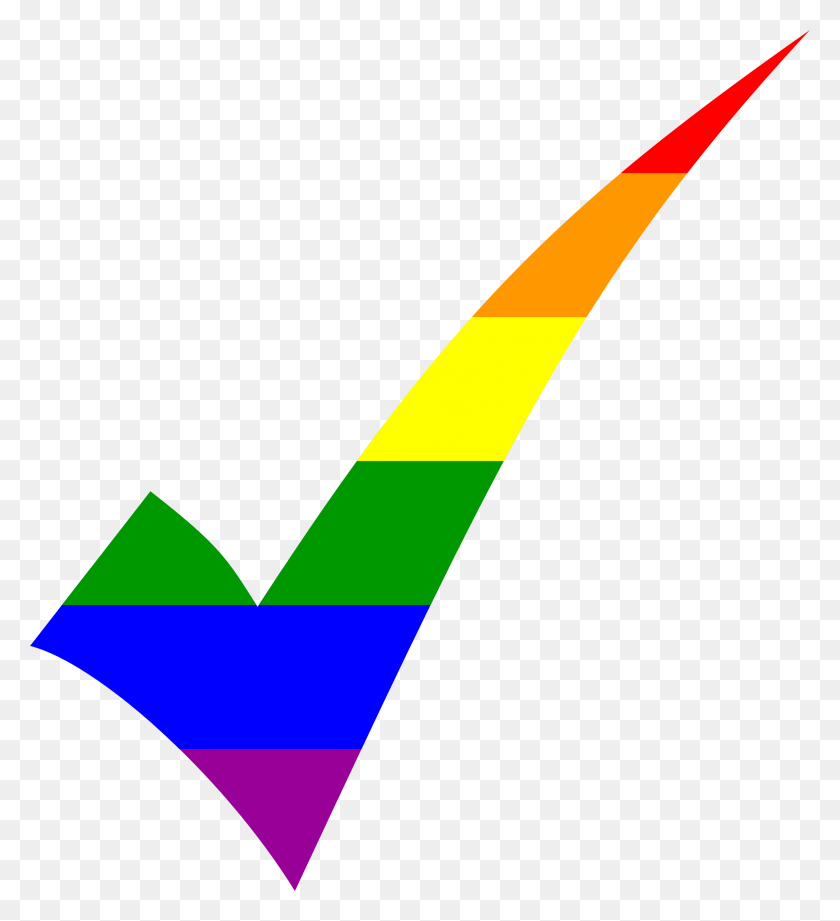 2174x2400 Rainbow Check Vector Clipart Image - Rainbow Line PNG