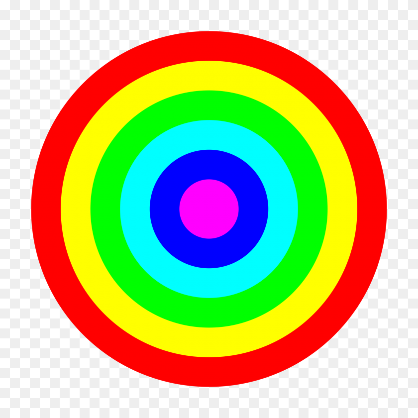 2400x2400 Rainbow Circle Target Color Icons Png - Color PNG