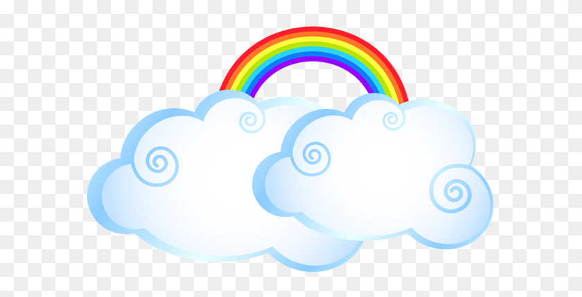600x369 Rainbow Clip In Rainbow - Rainbow With Clouds Clipart