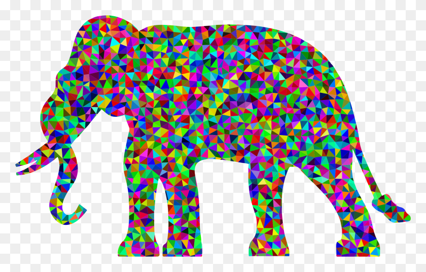 2280x1394 Rainbow Clipart Elephant - Elephant Face Clipart
