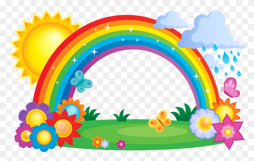821x498 Rainbow Cloud Clip Art - Pony Clipart
