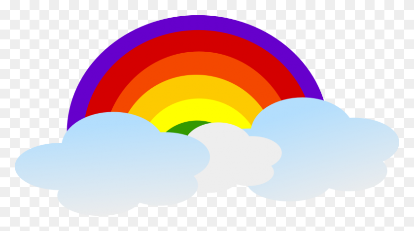 800x420 Rainbow Cloud Clipart Clip Art Images - Rainbow Flower Clipart