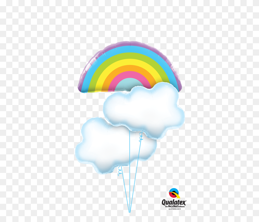 385x659 Rainbow Clouds Balloon Bouquet - Balloon Bouquet Clipart