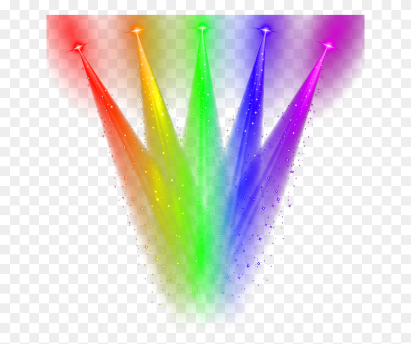 650x643 Rainbow Colorful Starlight Luminous Effect Lightning - Lightning Effect PNG