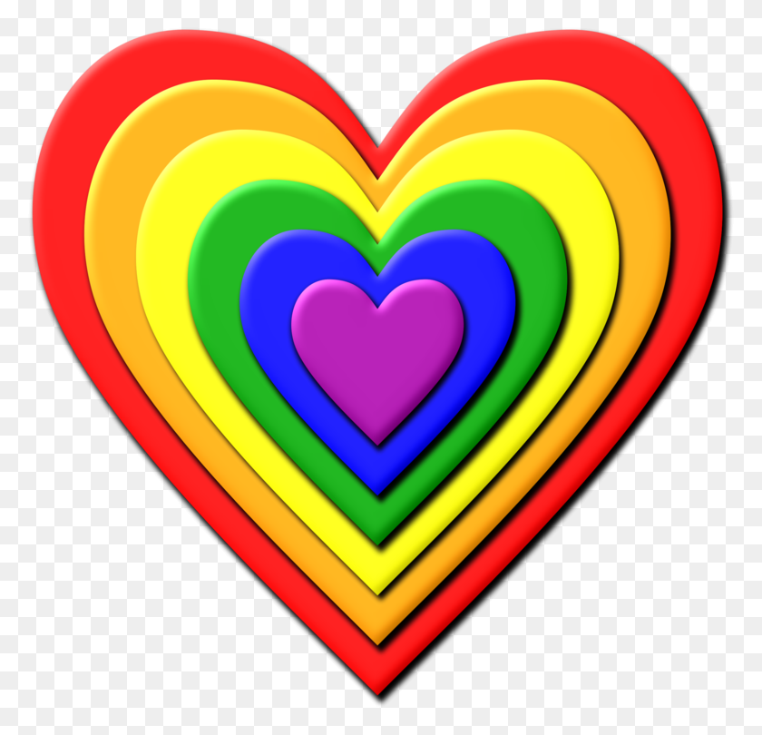 778x750 Rainbow Computer Icons Heart Drawing - Pride Flag PNG
