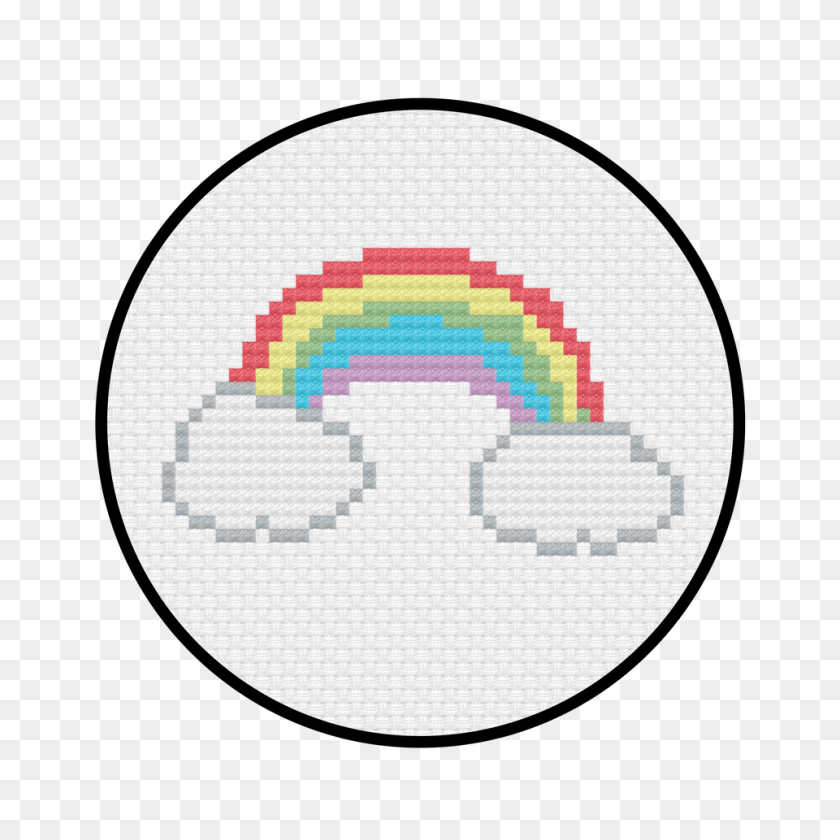 960x960 Rainbow Cross Stitch Pattern Crywolf - Pattern PNG