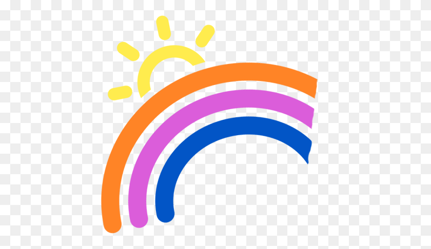 448x426 Rainbow Drop Zone Kids - Rainbow Line PNG
