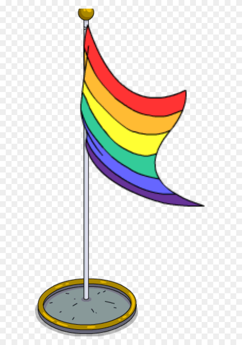 603x1140 Rainbow Flag Pole Simpsons Tapped Out Addictsall Things - Rainbow Flag PNG