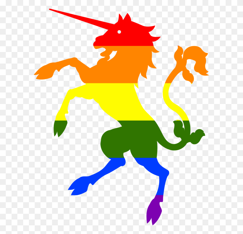606x750 Rainbow Flag Unicorn Mythology - Sensory Room Clipart