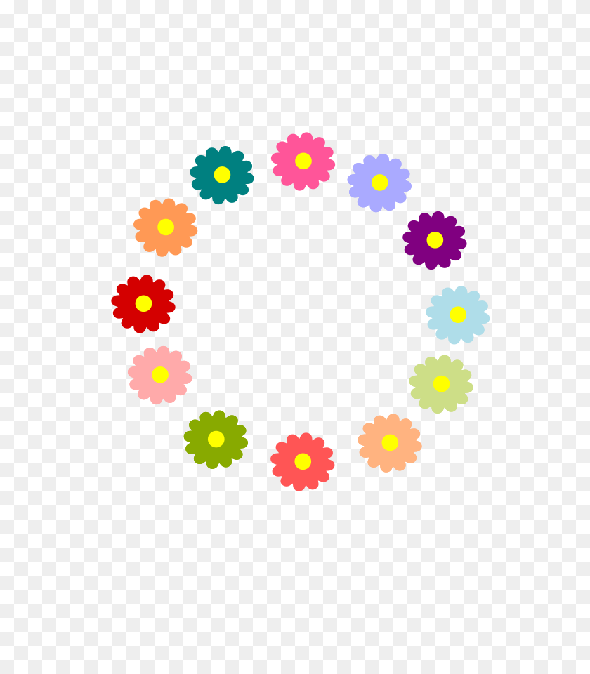 637x900 Rainbow Flower Wreath Png Clip Arts For Web - Free Laurel Wreath Clipart