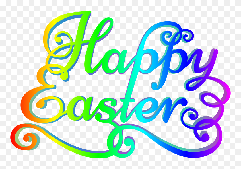8130x5514 Rainbow Happy Easter Transparent Png Clip Art Gallery - Easter Clipart PNG