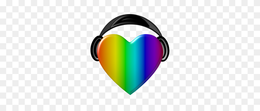 292x300 Rainbow Headphones Free Images - Rainbow Heart PNG