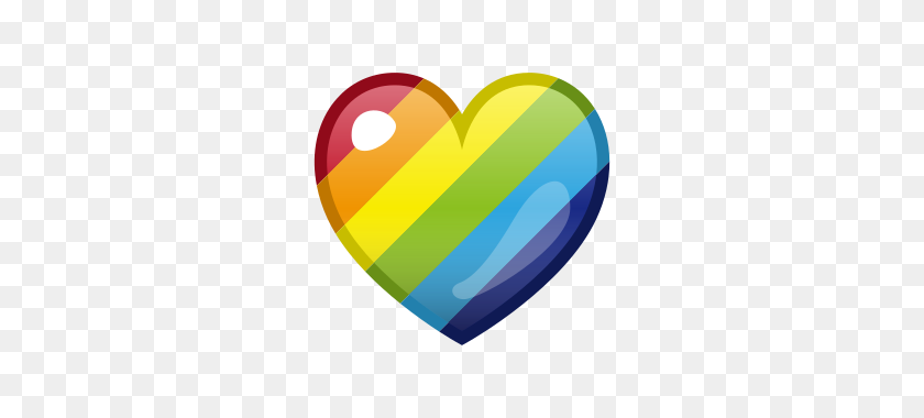 320x320 Rainbow Heart - Rainbow Emoji PNG