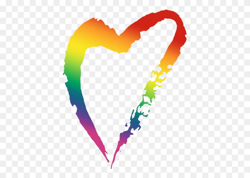421x538 Rainbow Heart - Rainbow Heart PNG