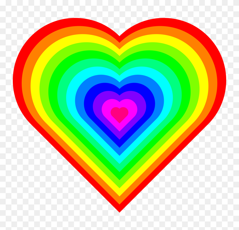 750x750 Rainbow Heart Color Circle Red - Rainbow Heart Clipart