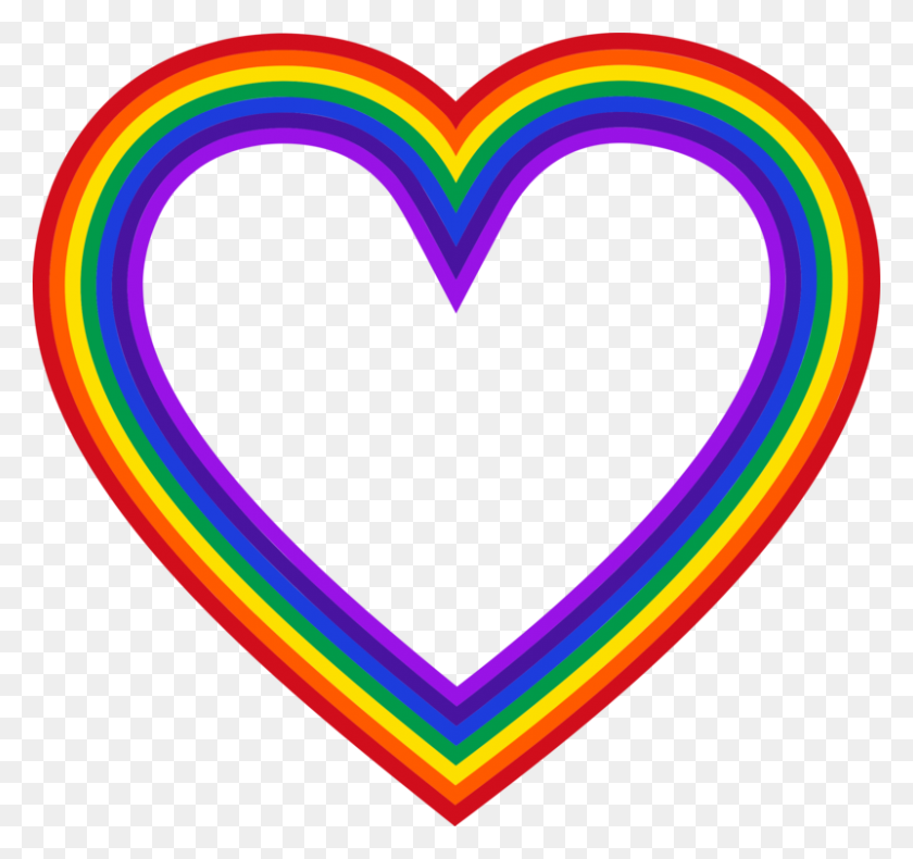 801x750 Rainbow Heart Drawing - Rainbow Heart Clipart