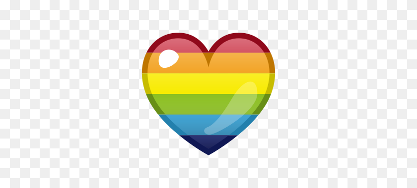 320x320 Rainbow Heart Emojidex - Rainbow Emoji PNG