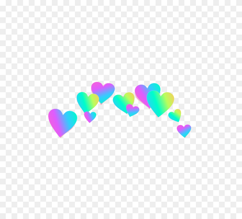 700x700 Rainbow Hearts Rainbowhearts Rainbowcrown Crown Heartcr - Rainbow Heart PNG