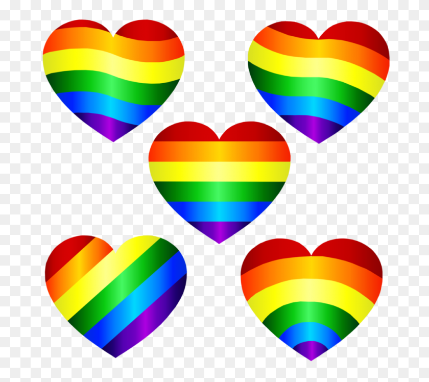 951x839 Rainbow Hearts, Vector Set, Done In Via Illustrator Created - Rainbow Heart PNG