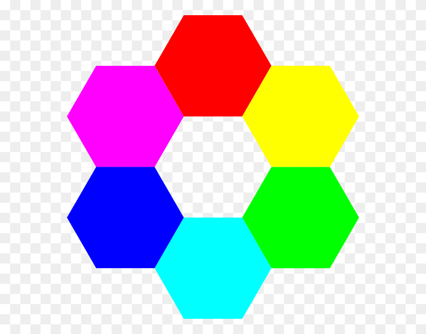 576x599 Rainbow Hexagons Png, Clip Art For Web - Rainbow Clipart