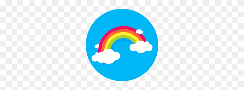 250x250 Rainbow In Blue Sky With Clouds Sticker - Blue Sky With Clouds Clipart