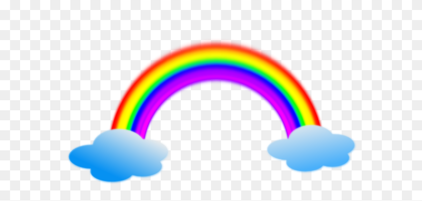 600x341 Rainbow In Clouds Clip Art - Rainbow Cloud Clipart