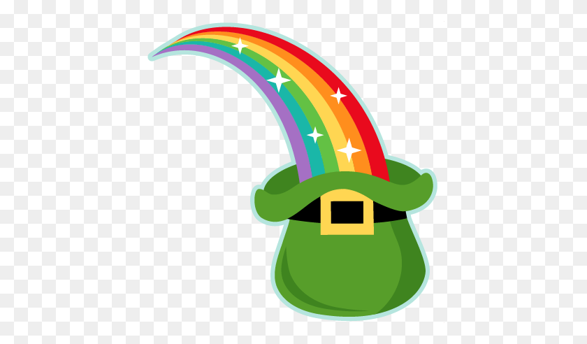 432x432 Rainbow Into Leprechaun Hat Scrapbook Cute Clipart - Cute Leprechaun Clipart
