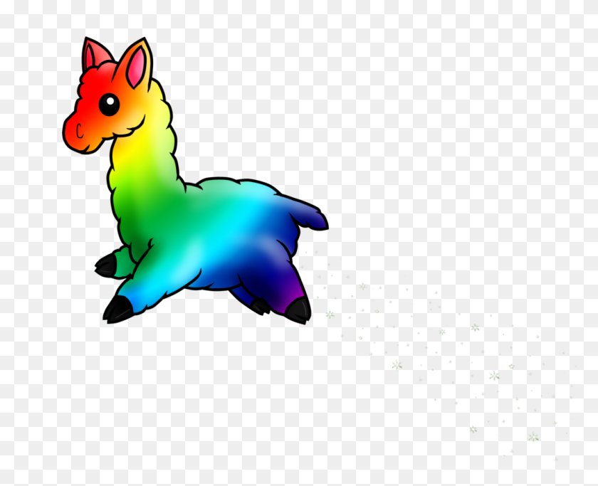 1024x819 Rainbow Llama - Llama Llama Clipart