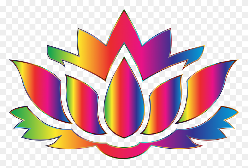 2346x1528 Rainbow Lotus Flower Silhouette No Background Icons Png - Flower Background PNG
