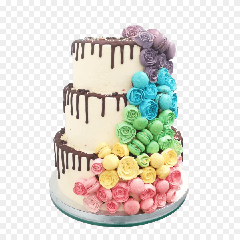 1114x1114 Rainbow Macaron Wedding Cake London - Wedding Cake PNG