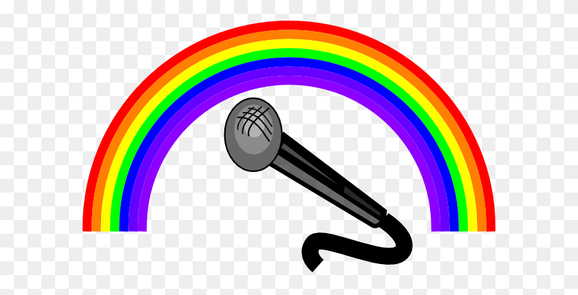 600x369 Rainbow Mic Clip Art - Microphone Clipart PNG
