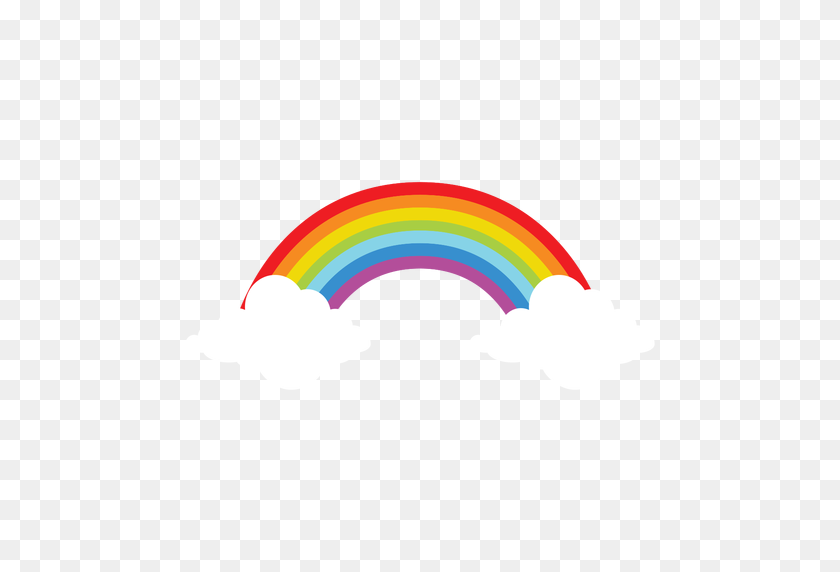512x512 Rainbow On Clouds Element - Rainbow Transparent PNG