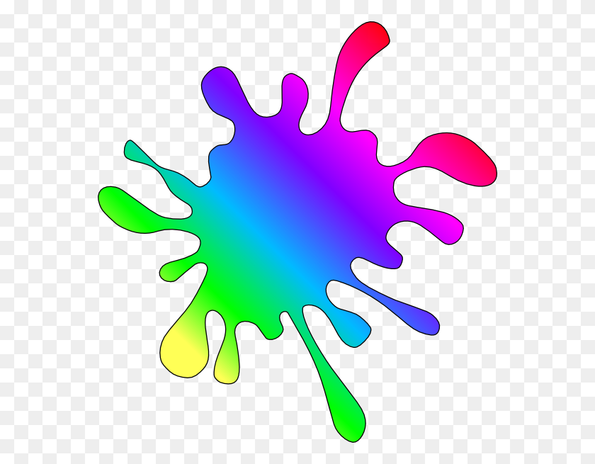 564x595 Rainbow Paint Splatter Clip Art Free Image - Paint Splatter Clip Art
