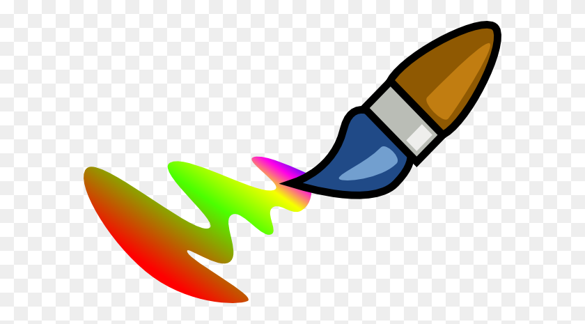 600x405 Rainbow Paintbrush Clip Art - Paint Brush Clip Art