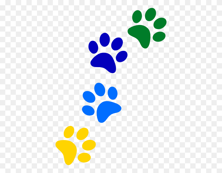 420x597 Rainbow Paws Clip Art - Paws PNG