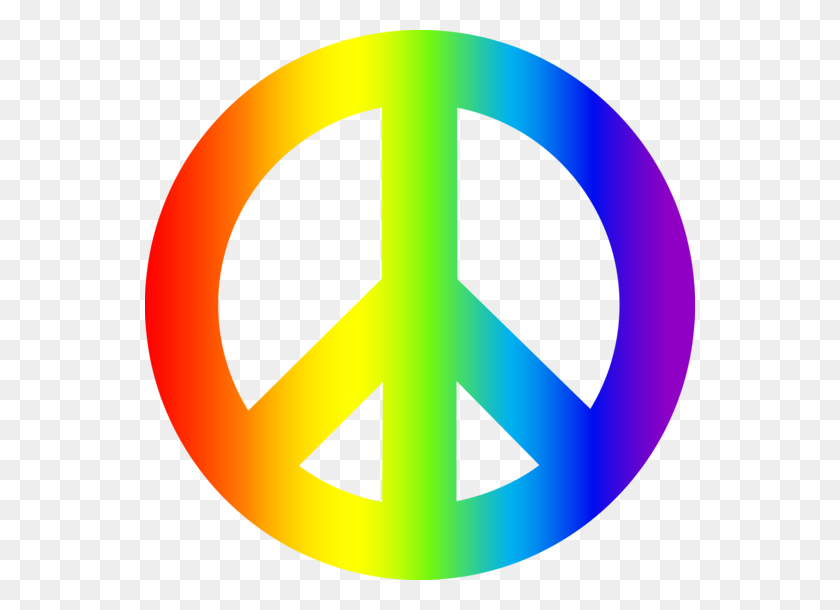 550x550 Rainbow Peace Sign - Rainbow Clipart Transparent