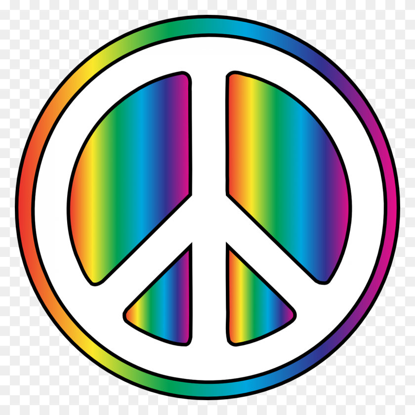 1200x1200 Rainbow Peace Sign Filter - Peace Sign PNG