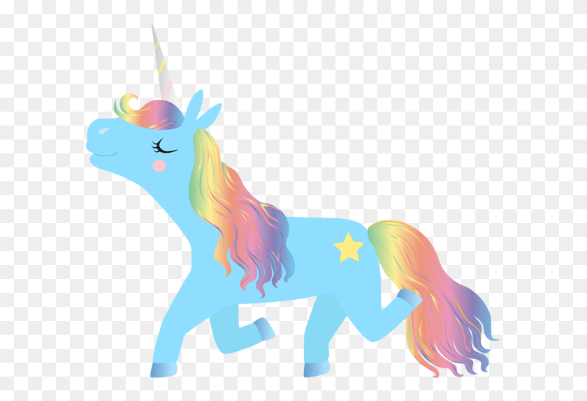 600x515 Rainbow Pony Transparent Clip Art - Rainbow Unicorn Clipart