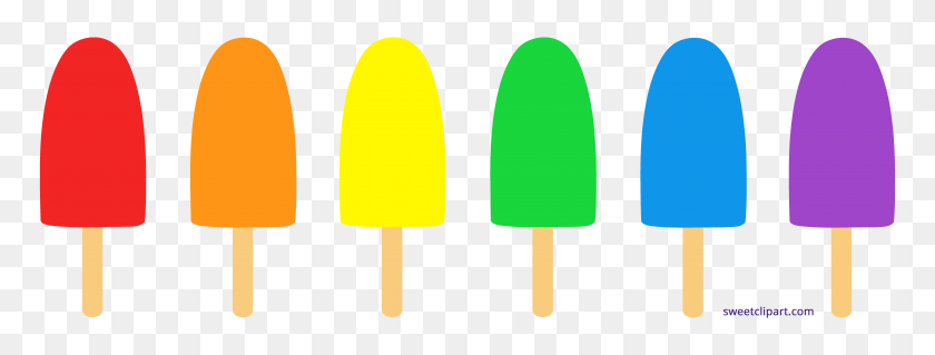 7945x2645 Rainbow Popsicles Clipart - Simple Clip Art