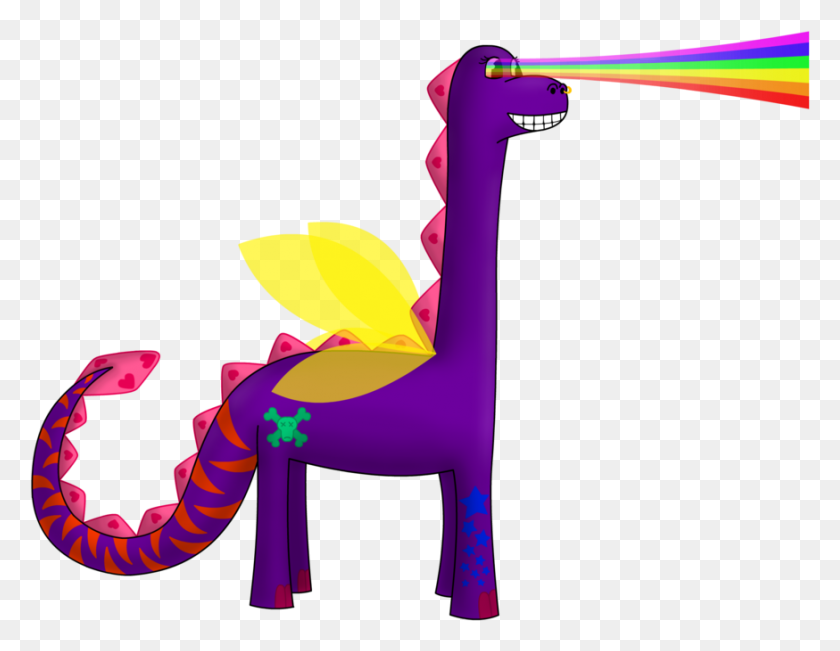 874x663 Rainbow Purple Laser Beam Dinosaur - Laser Beam PNG